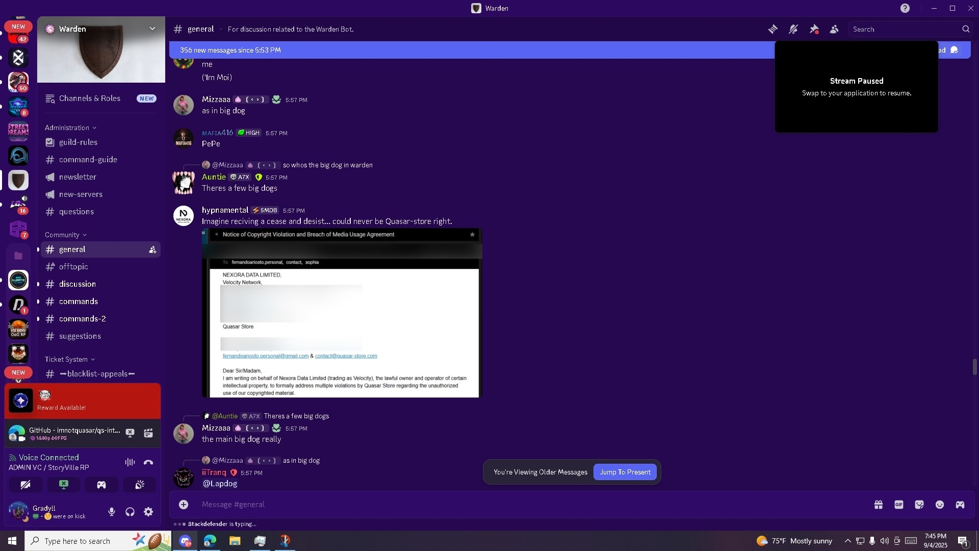 Fake lawyer emails shared in Warden Discord