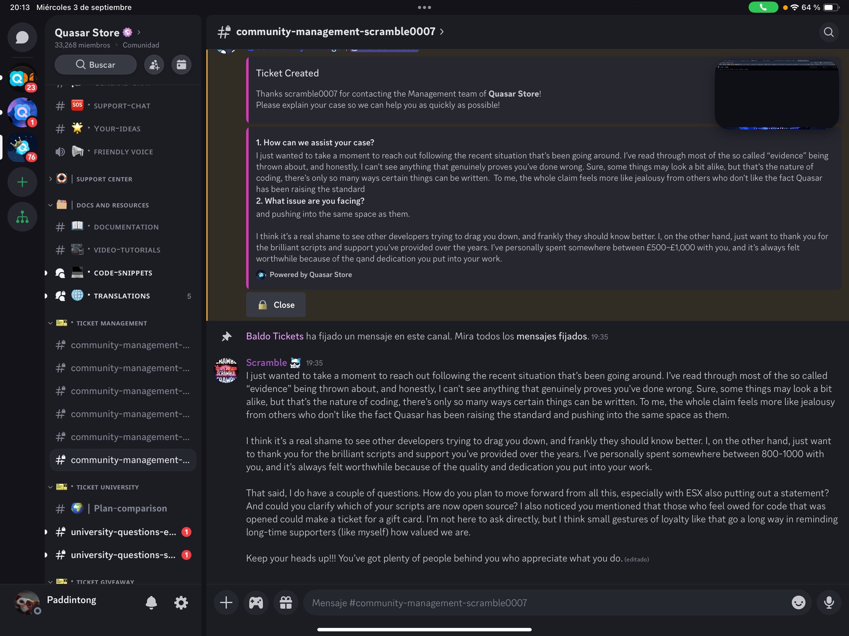 Customers affected by harassment — asking for help