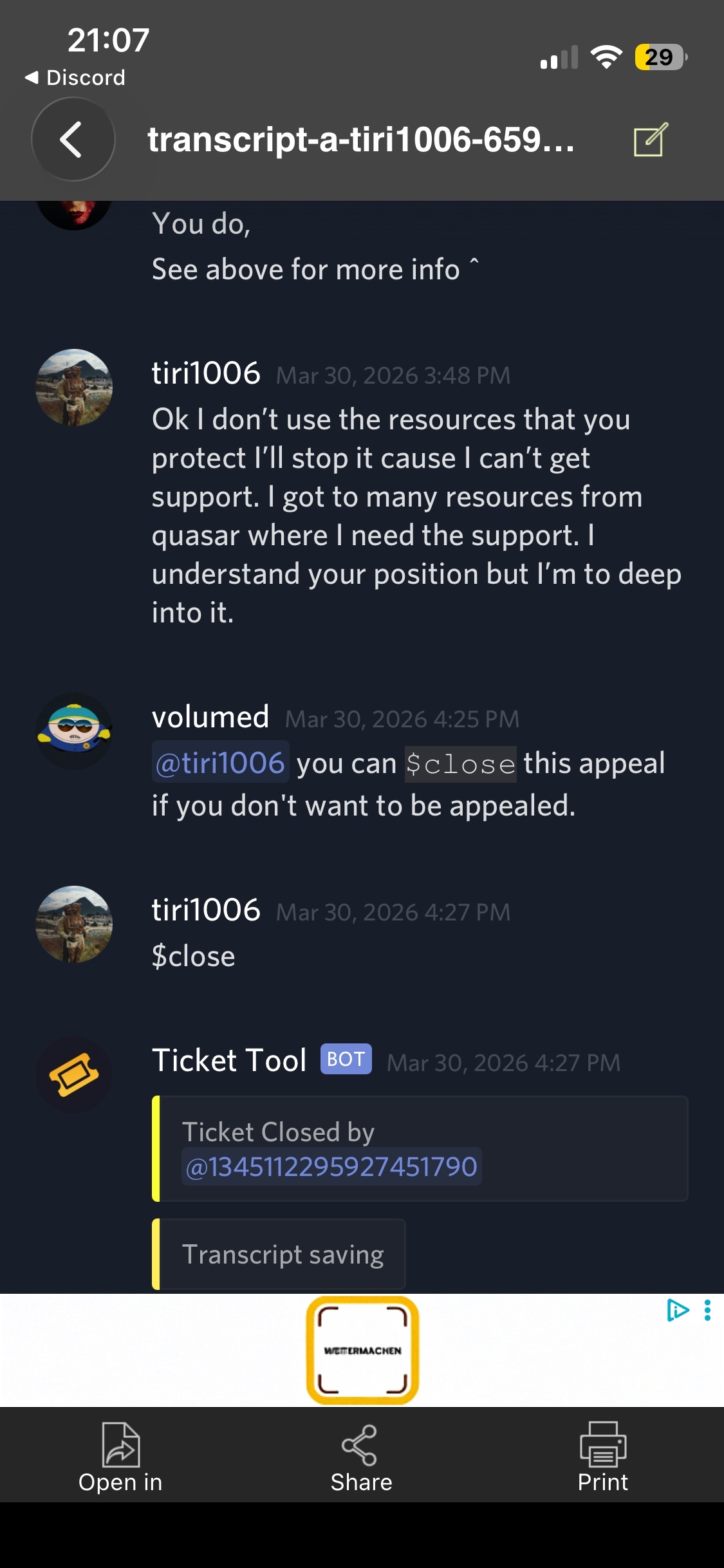 Warden directly harassing Quasar customers