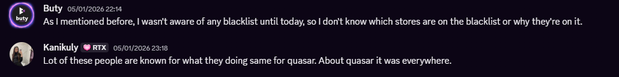 MATEJ invites Buty to Winter Creator Giveaway, then excludes him for “supporting an unverified creator (Quasar)”.