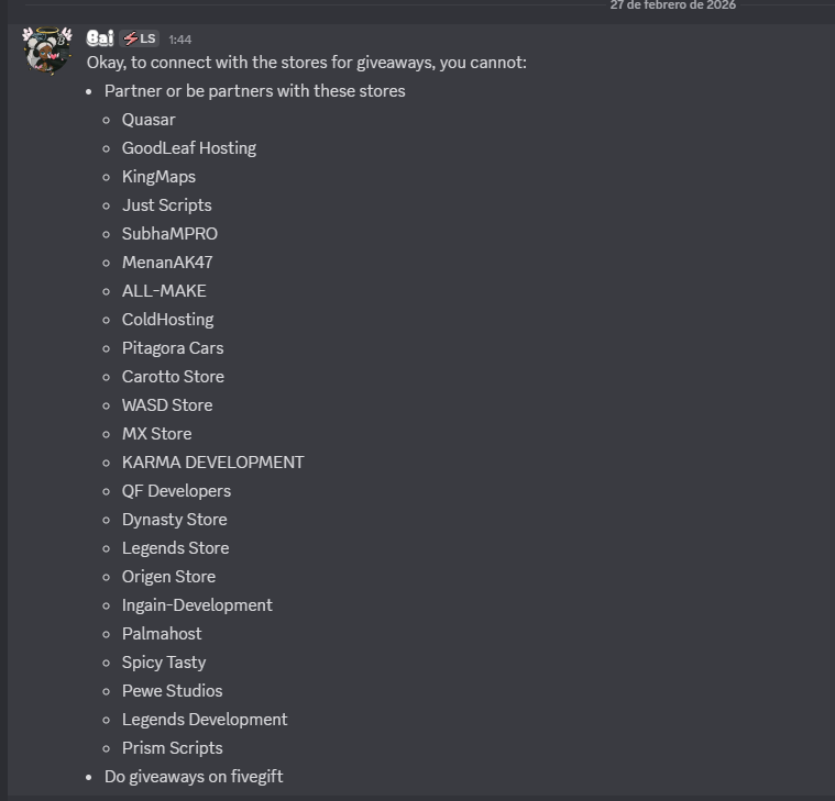 FiveM stores blacklist — 1/3