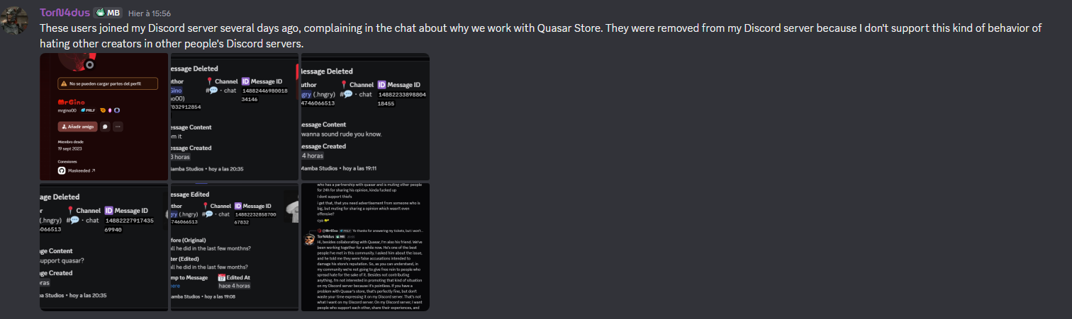 Mamba's message — customers removed
