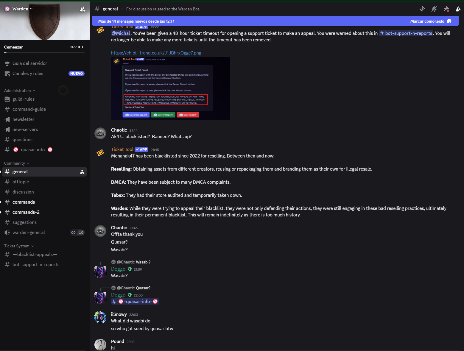 Screenshot — Warden exchange